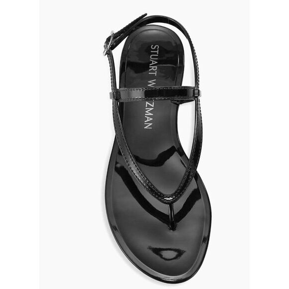 stuart weitzman New Solid Black Jelly Flat Thong Sandals 7 - Picture 5 of 8